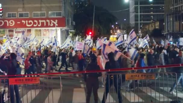Bnei Brak Israel Mars 2023 Manifestants Conflit Avec Les Forces — Video