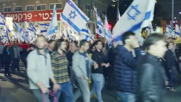 Bnei Brak Israel 2023年3月24日 抗议者在反对司法改革的暴力抗议中与警方发生冲突 — 图库视频影像