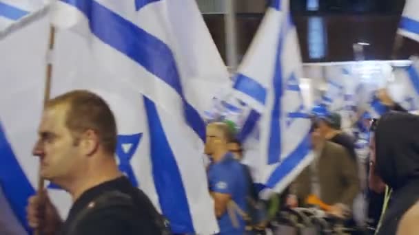 Bnei Brak Israel Marzo 2023 Manifestantes Enfrentan Durante Manifestaciones — Vídeo de stock