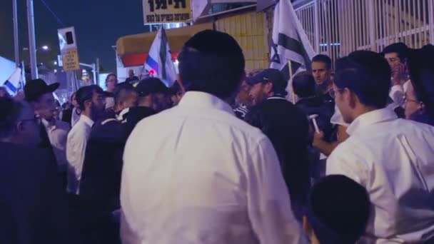 Bnei Brak Israel 2023年3月24日 抗议者在反对司法改革的暴力抗议中与警方发生冲突 — 图库视频影像