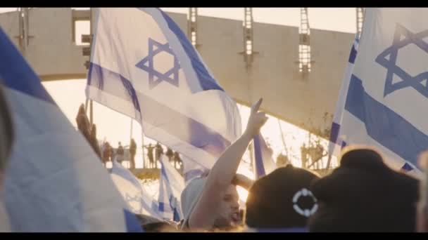 Єрусалим Ізраель Березня 2023 Правова Демонстрація Підтримку Судової Реформи — стокове відео