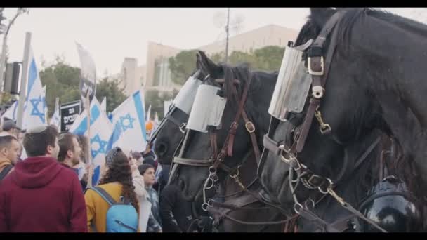Єрусалим Ізраель Березня 2023 Правова Демонстрація Підтримку Судової Реформи — стокове відео