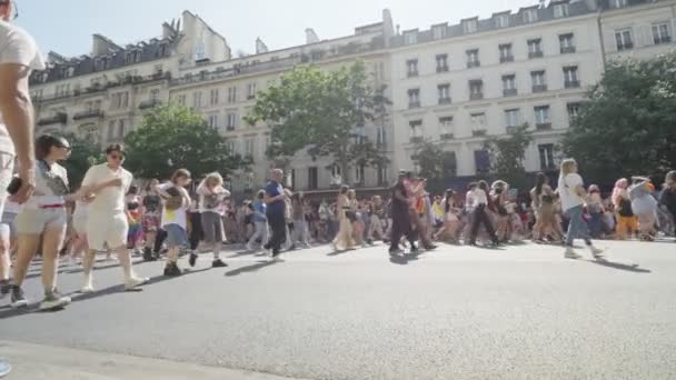 Paris Fransa Haziran 2023 Nsanlar Her Yıl Düzenlenen Lgbtq Hakları — Stok video
