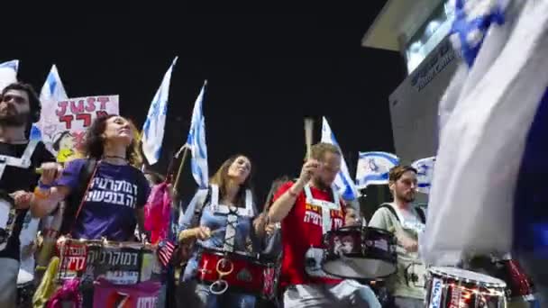 Jerozolima Israel Lipca 2023 Demonstranci Maszerują Ulicami Miasta — Wideo stockowe