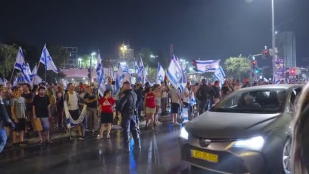 예루살렘 이스라엘 2021년 23일 거리에서 시위자 — 비디오