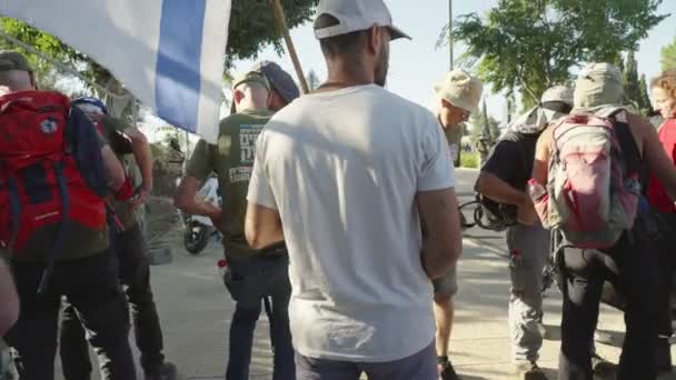 예루살렘 이스라엘 2021년 24일 경찰에 직면한 시위대 — 비디오