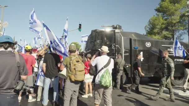 Jeruzsálem Iszlám Köztársaság 2023 Július Lázadások Idején Rendőrséggel Szembenálló Tüntetők — Stock videók