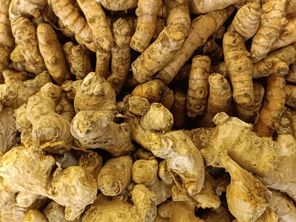 Fresh Raw Turmeric Ginger Food Market — Stock Photo, Image