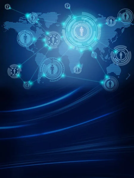 Soyut geometrik şekiller ve parlayan çizgilerle teknolojinin dijital illüstrasyonu.