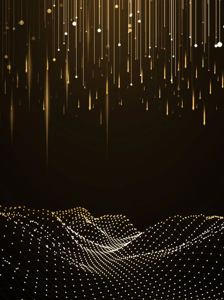 Gold Tech Stil Abstrakten Hintergrund — Stockfoto