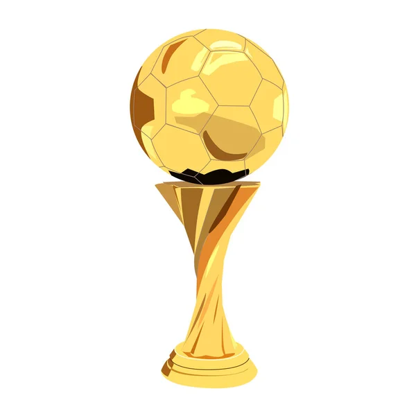 Troféu Ouro Com Bola Dourada Fundo Branco — Fotografia de Stock