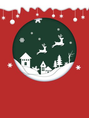 Noel Baba ve Kardan Adam 'la Noel kartı.