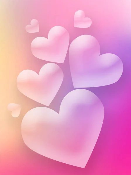 バレンタインカード 白い背景に紙の心の3Dレンダリング — ストック写真