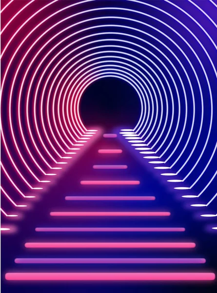 Tunel Geometryczny Futurystyczna Koncepcja Technologii Abstrakcyjna Ilustracja Renderowania — Zdjęcie stockowe