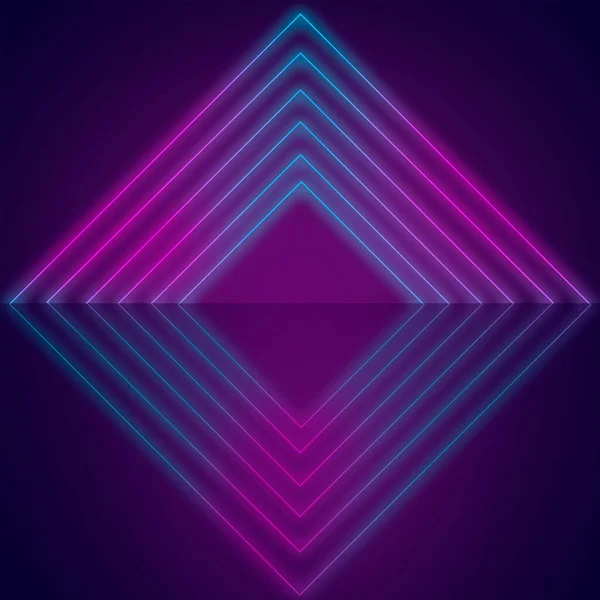 Abstrakter Hintergrund Mit Geometrischen Formen Neonlinien Quadrate Und Quadrate Illustration — Stockfoto