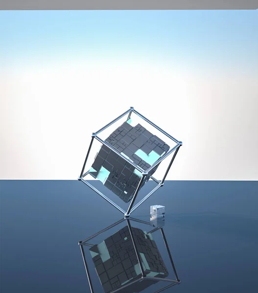 Modern mimari konsepti. 3d illüstrasyon