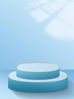 Podyumun beyaz arkaplanlı 3d canlandırması