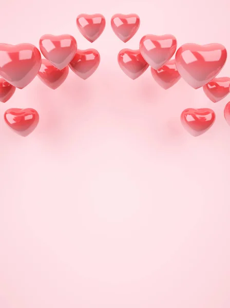 Sevgililer günü kalpleri ile arka plan. 3D render