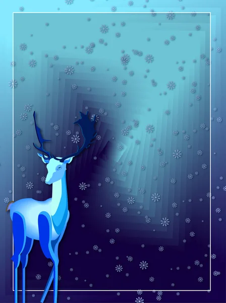 Geyik ve yıldızlı Noel arkaplanı