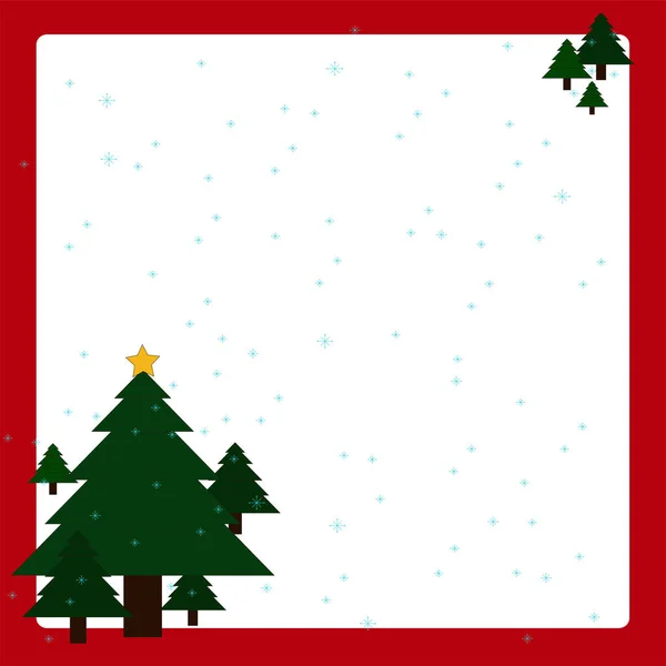 Christmas Card Fir Tree Snow — Stock Vector