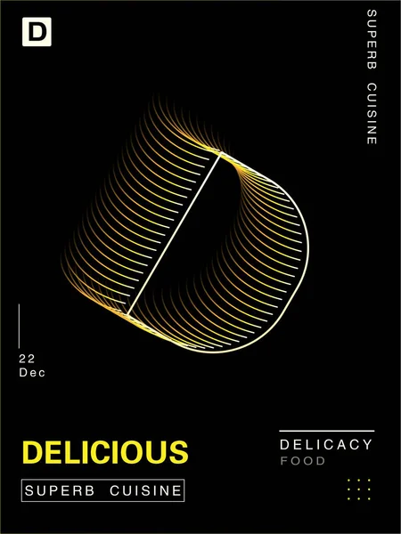 Dalga çizgileri ve D logosu olan soyut bir arkaplan. vektör illüstrasyonu.