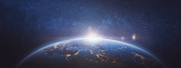 Der Planet Erde All Und Das Helle Universum — Stockfoto