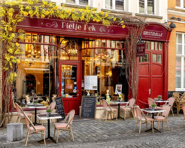 Bruges, Belçika 'da resim ve geleneksel dükkan