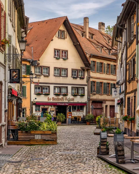Petite France, Strasbourg, Alsace, Fransa 'nın güzel sokak manzarası