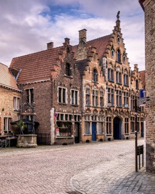 Bruges, Flanders, Belçika 'nın güzel bir köşesi.