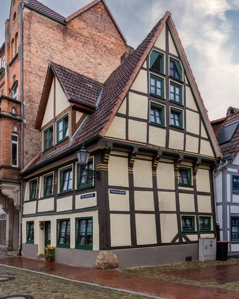 Útulný Roubený Dům Hamelinu Dolní Sasko Německo — Stock fotografie