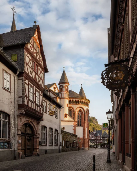 Uitzicht Stad Bacharach Rheinland Pfalz Duitsland — Stockfoto