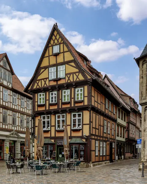 유명한 Quedlinburg Saxony Anhalt 유럽의 아름다운 — 스톡 사진