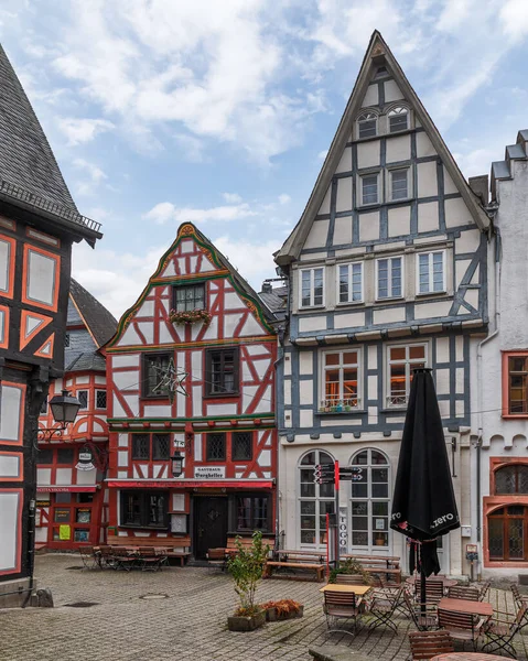 부르크 Der Lahn Hessen 독일의 도시에있는 오래된 마을의 역사적인 중심부에있는 — 스톡 사진