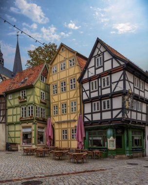 Alman peri masalı Quedlinburg, Saksonya-Anhalt, Almanya