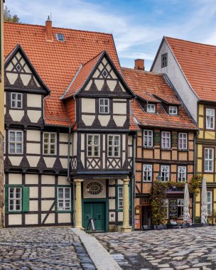 Güzel Unesco Dünya Mirası, Quedlinburg, Saksonya-Anhalt, Almanya