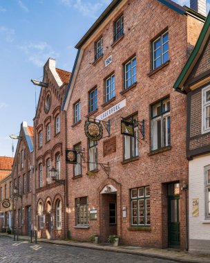 Almanya 'nın Lauenburg kentindeki eski şehir manzarası