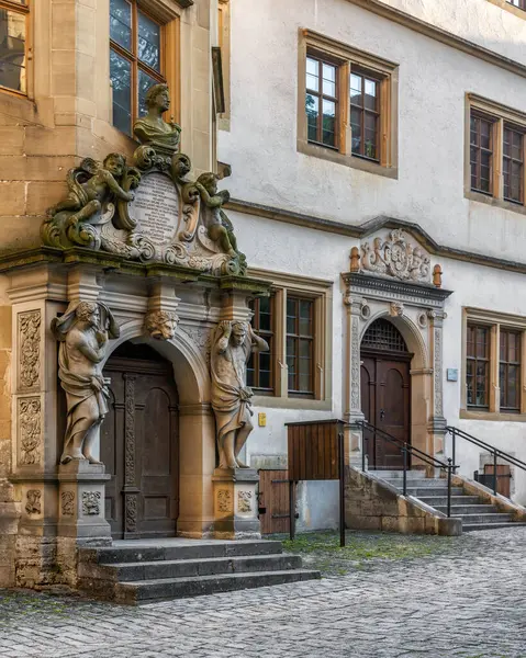 stock image Amazing facade on old buildfding in the city of Rothenburg ob der Tauber