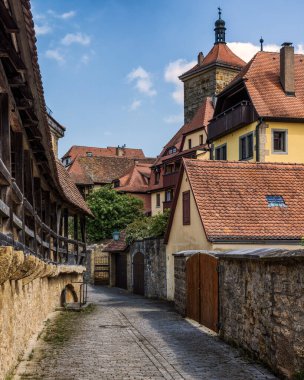 Güzel ve büyülü ortaçağ kasabası Rothenburg ob der Tauber