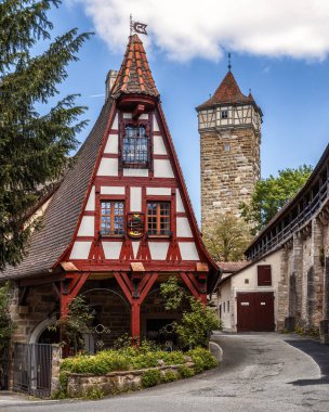 Güzel ve büyülü ortaçağ kasabası Rothenburg ob der Tauber