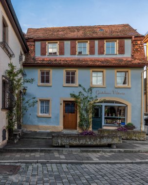 Güzel ve büyülü ortaçağ kasabası Rothenburg ob der Tauber