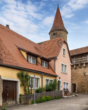 Güzel ve büyülü ortaçağ kasabası Rothenburg ob der Tauber