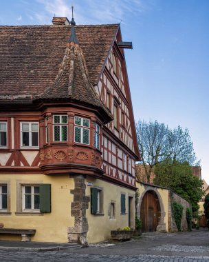 Rothenburg ob der Tauber şehrinin manzarası.