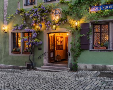 Güzel ve büyülü ortaçağ kasabası Rothenburg ob der Tauber