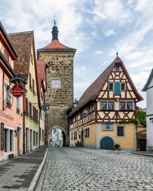 Güzel eski Rothenburg kasabası ob der Tauber