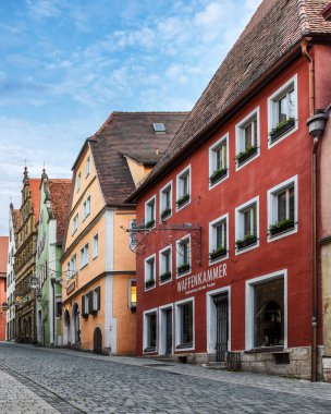 Rothenburg ob der Tauber 'deki güzel ortaçağ kasabası.