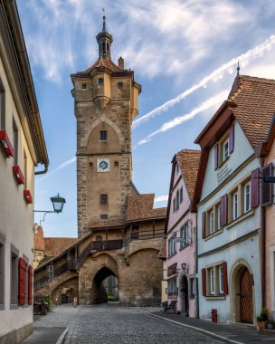 Rothenburg ob der Tauber 'deki güzel ortaçağ kasabası.