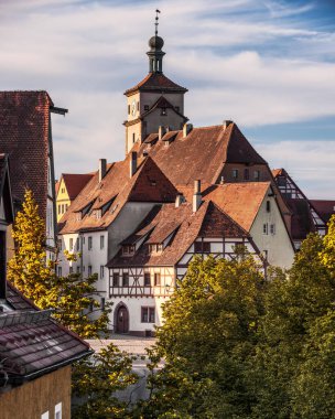 Rothenburg ob der Tauber şehrinin manzarası