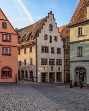 Tarihsel ve güzel eski şehir Rothenburg ob der Tauber, Almanya.  