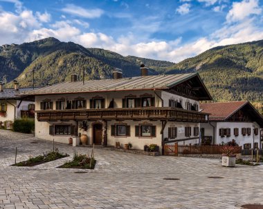 Garmisch, Bavyera, Almanya 'daki dağların güzel manzarası