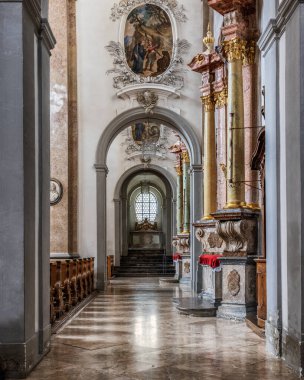 Fssen 'deki St. Mang Manastırı' nın nefis ve görkemli iç mekanı.